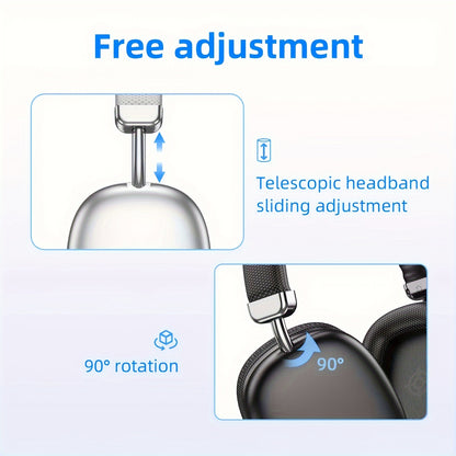 2024 Upgraded Wireless Headphones with Retractable Cable, Push Button Control, and Type-C Earphone Jack - Non-Waterproof, 200mAh Lithium Polymer Battery, Compatible with iOS/Android, Closed-Back Ear Cushions, Condenser Microp