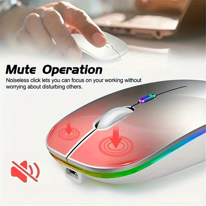 Wowssyo Dual Mode 5.1+2.4g Wireless Gaming Mouse, USB Rechargeable Mouse, Silent Backlight, Ergonomic, For Laptop and iPad