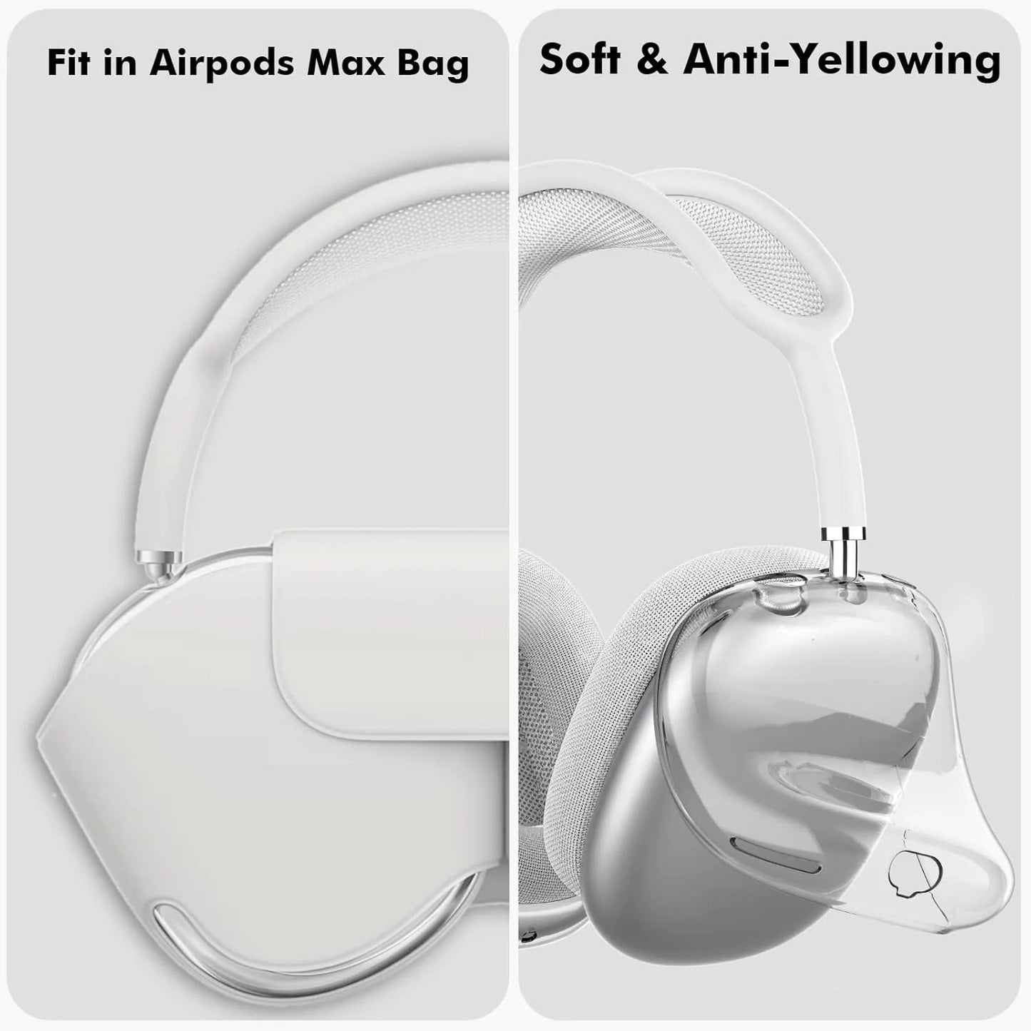 Soft Anti-Scratch Transparent Cover For Apple AirPods Max TPU Wireless Shockproof Headphones Case 1 Pair Protective Protector