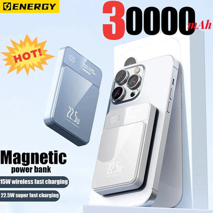 2024 Power Bank 30000 mAh Wireless Magnetic Power Bank Magsafe Super Fast Charging