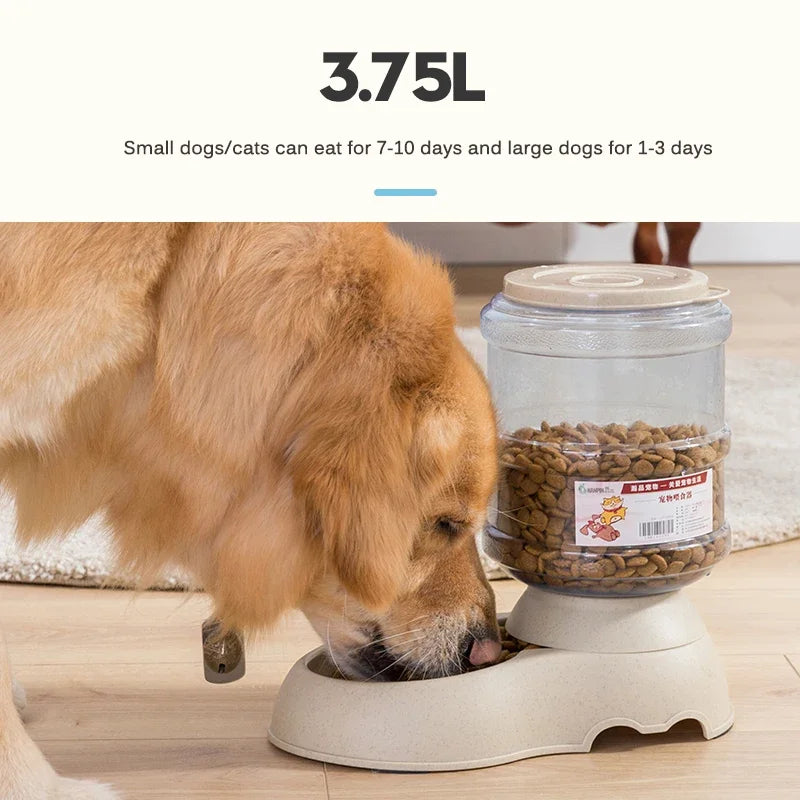 Automatic Dog Feeder Waterer High Capacity Pet Food Bowl Gravity Water Dispenser Pet Bowl for Dogs Cats 3.8 L Dog Accessories