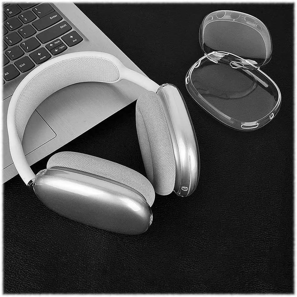 Soft Anti-Scratch Transparent Cover For Apple AirPods Max TPU Wireless Shockproof Headphones Case 1 Pair Protective Protector