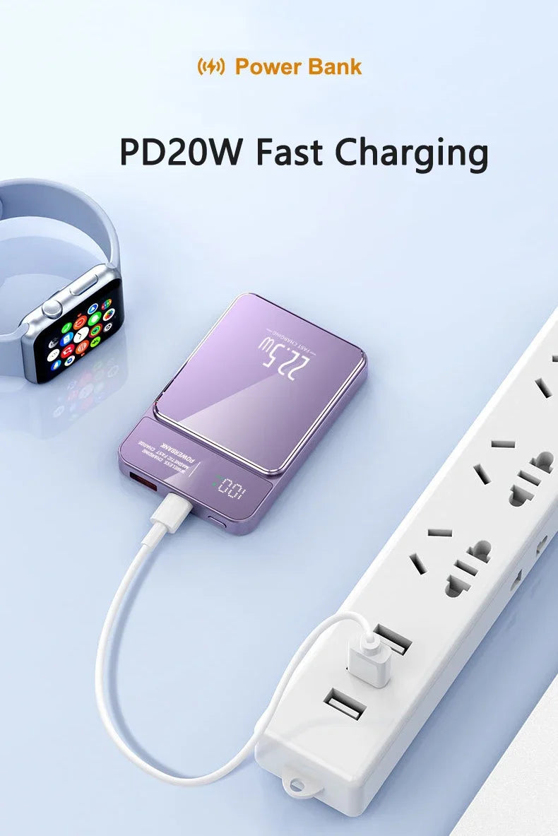 2024 Power Bank 30000 mAh Wireless Magnetic Power Bank Magsafe Super Fast Charging