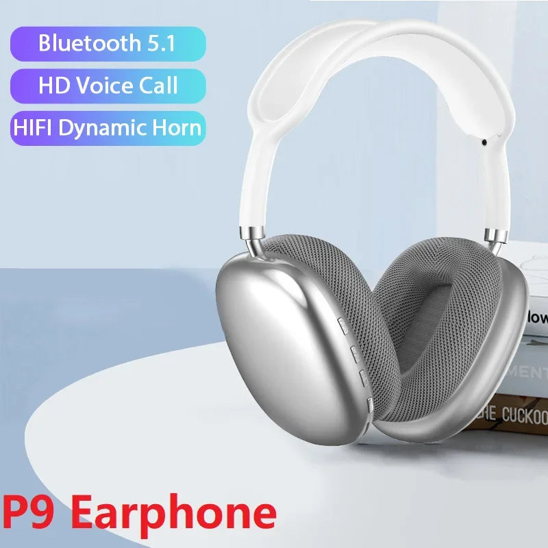 New P9 Wireless Bluetooth Headphones Noise Cancelling with Microphone Pods Over Ear Sports Gaming Headser