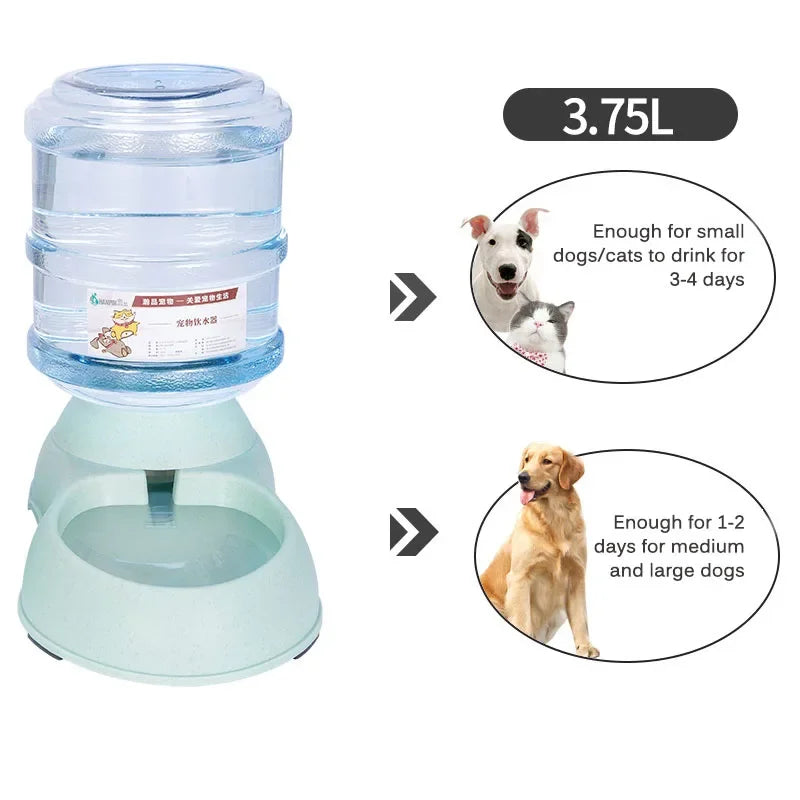 Automatic Dog Feeder Waterer High Capacity Pet Food Bowl Gravity Water Dispenser Pet Bowl for Dogs Cats 3.8 L Dog Accessories