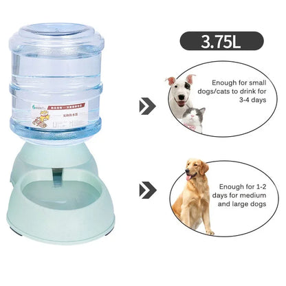 Automatic Dog Feeder Waterer High Capacity Pet Food Bowl Gravity Water Dispenser Pet Bowl for Dogs Cats 3.8 L Dog Accessories