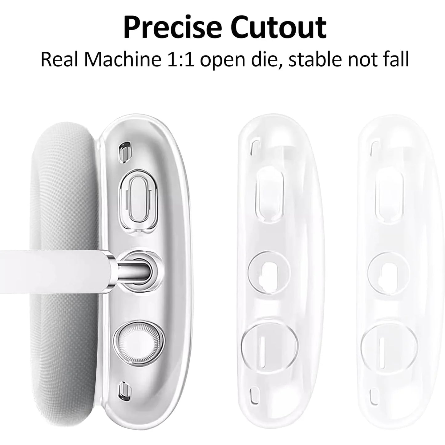 Soft Anti-Scratch Transparent Cover For Apple AirPods Max TPU Wireless Shockproof Headphones Case 1 Pair Protective Protector