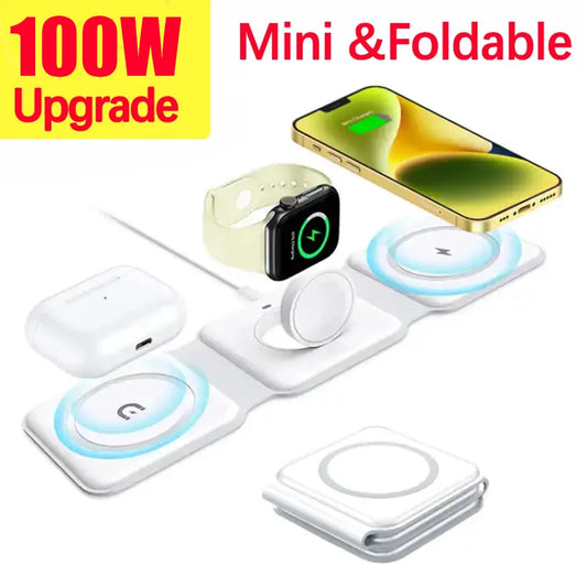 3 in 1 Wireless Charger Pad Stand Magnetic Fast Charging Dock Station