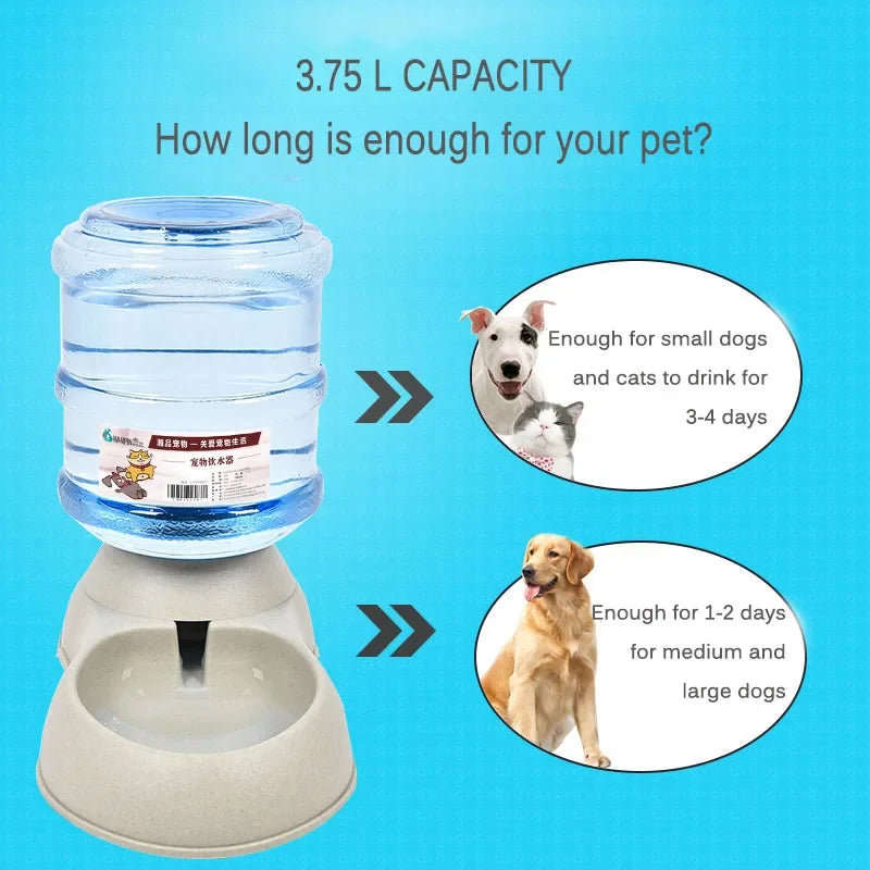 Automatic Dog Feeder Waterer High Capacity Pet Food Bowl Gravity Water Dispenser Pet Bowl for Dogs Cats 3.8 L Dog Accessories