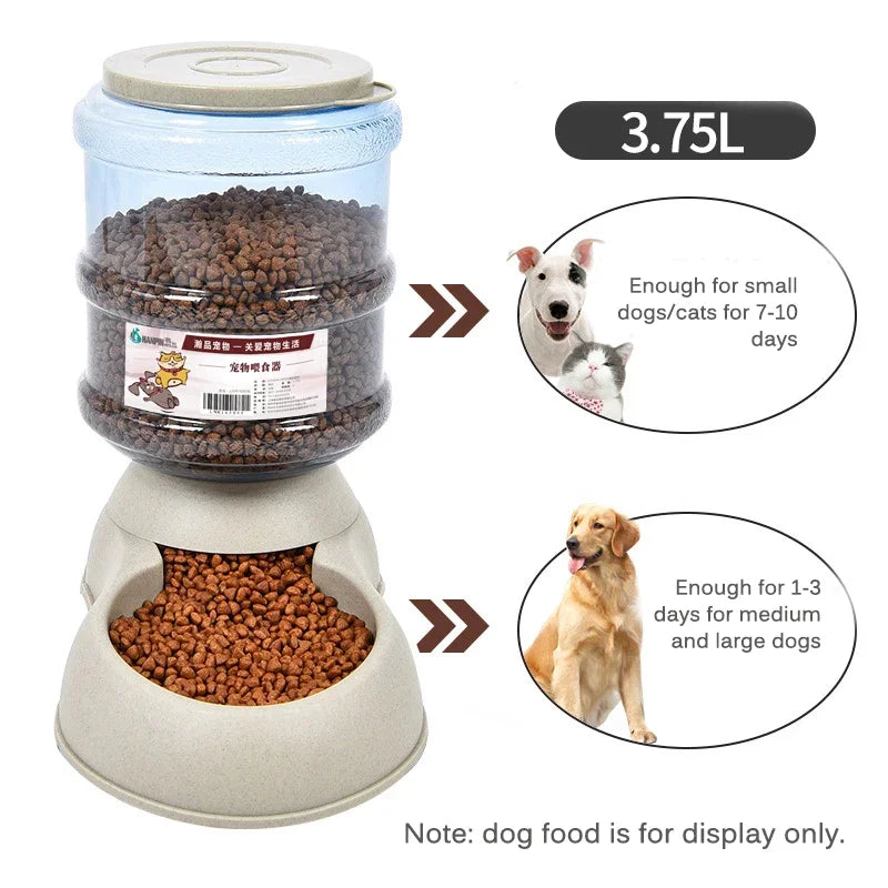 Automatic Dog Feeder Waterer High Capacity Pet Food Bowl Gravity Water Dispenser Pet Bowl for Dogs Cats 3.8 L Dog Accessories